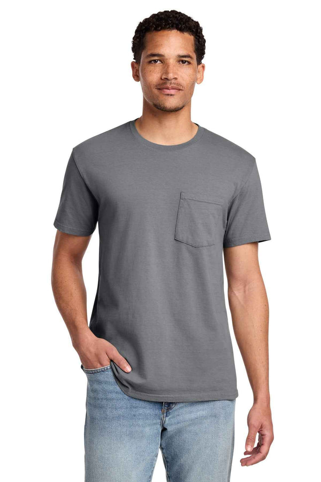 Port & Co Beach Wash GarmentDyed Pocket Tee PC099P