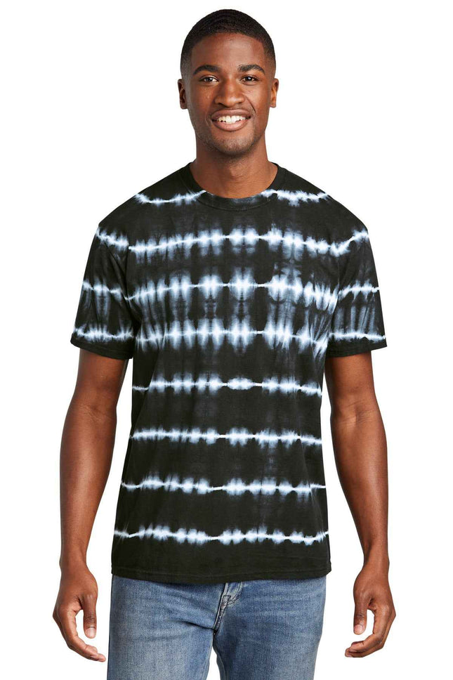 Port & Co Allover Stripe TieDye Tee PC142