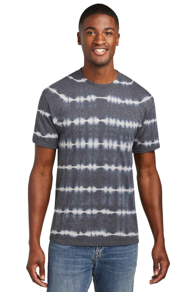 Port & Co Allover Stripe TieDye Tee PC142