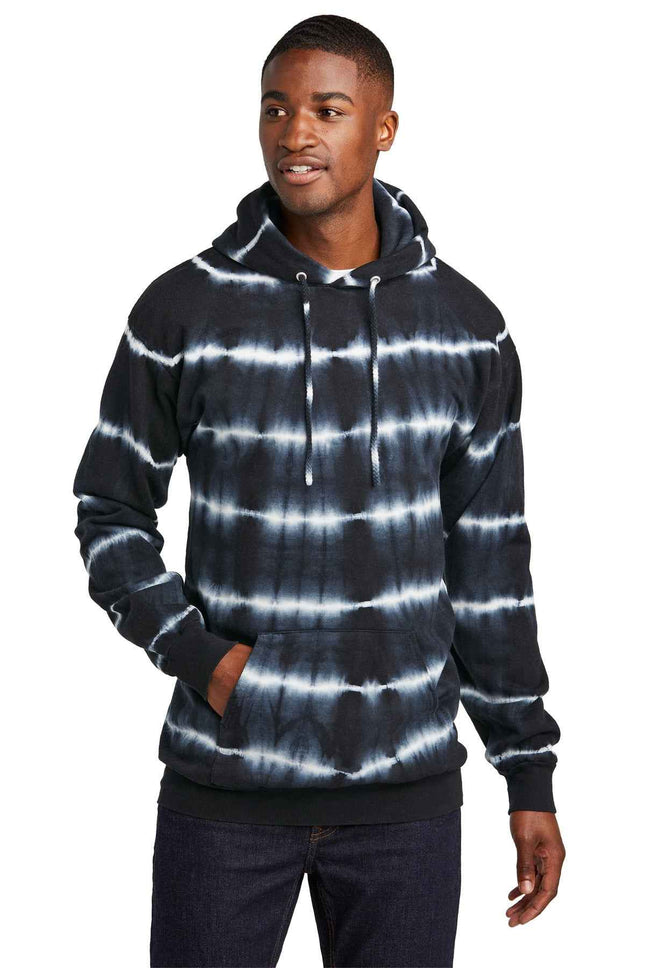 Port & Co Allover Stripe TieDye Fleece PC143