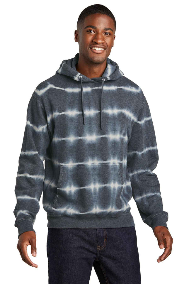 Port & Co Allover Stripe TieDye Fleece PC143