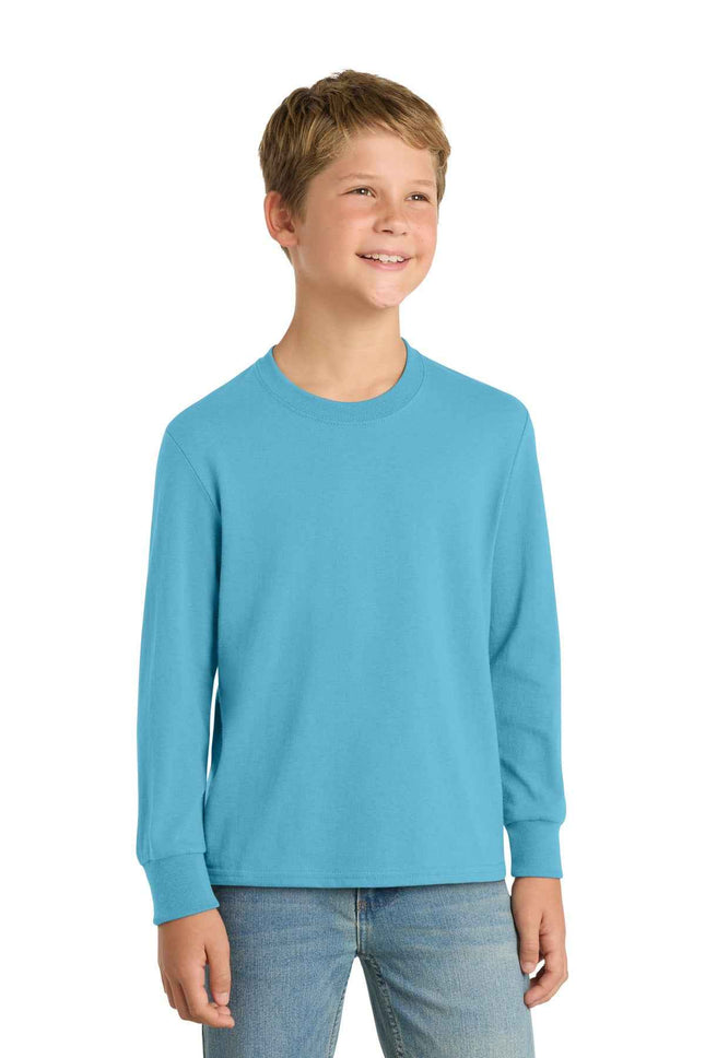 Port & Co Youth Long Sleeve Core Cotton Tee PC54YLS