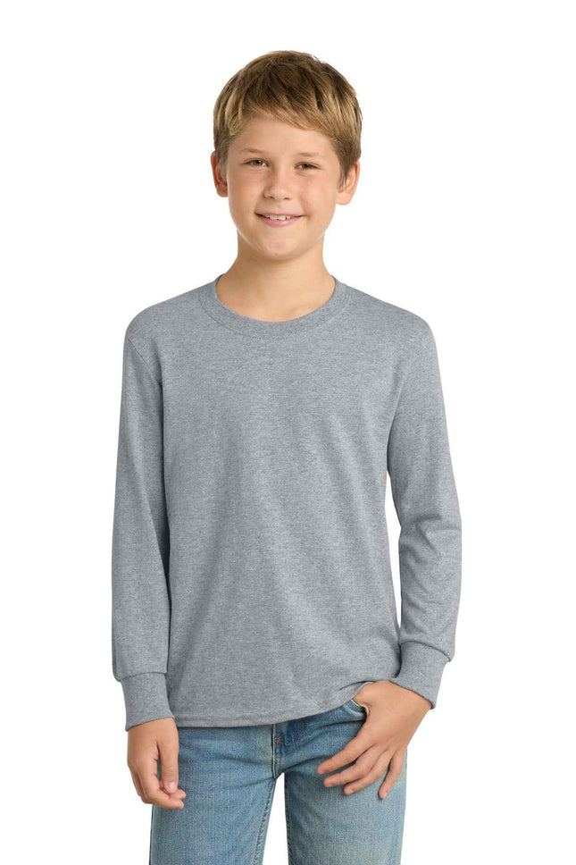 Port & Co Youth Long Sleeve Core Cotton Tee PC54YLS