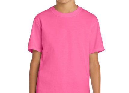 Port & Co Youth Core Cotton Tee PC54Y Neon Pink