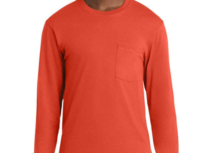 Port & Co Tall Long Sleeve Essential Pocket Tee PC61LSPT
