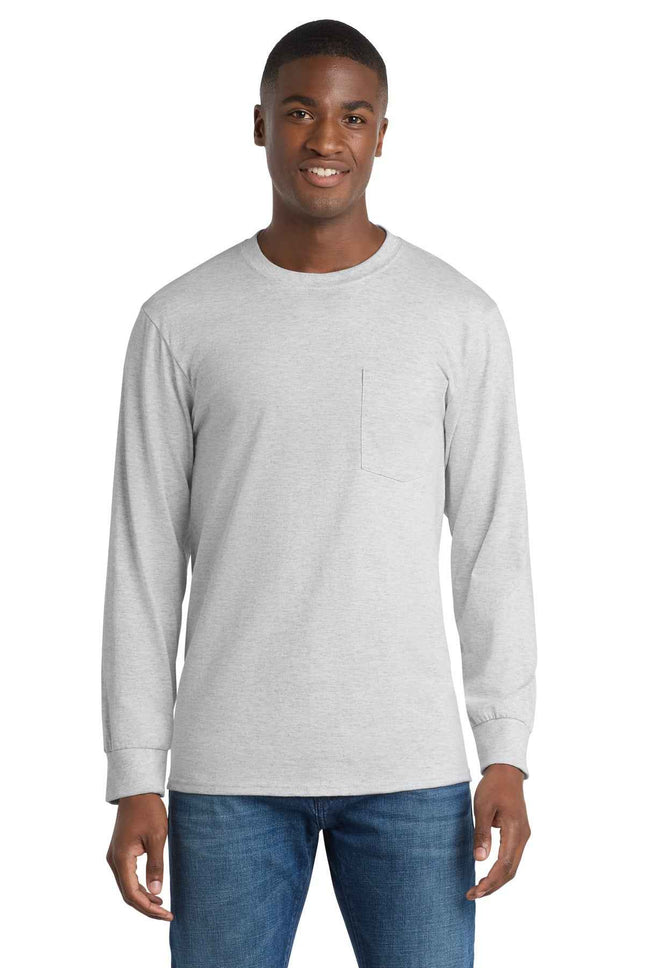 Port & Co Long Sleeve Essential Pocket Tee PC61LSP