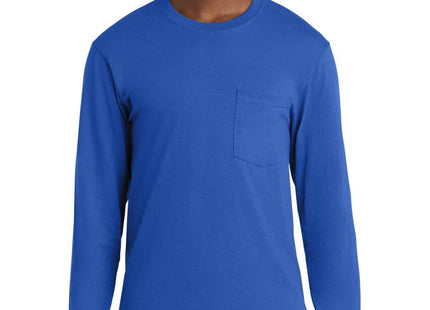 Port & Co Tall Long Sleeve Essential Pocket Tee PC61LSPT