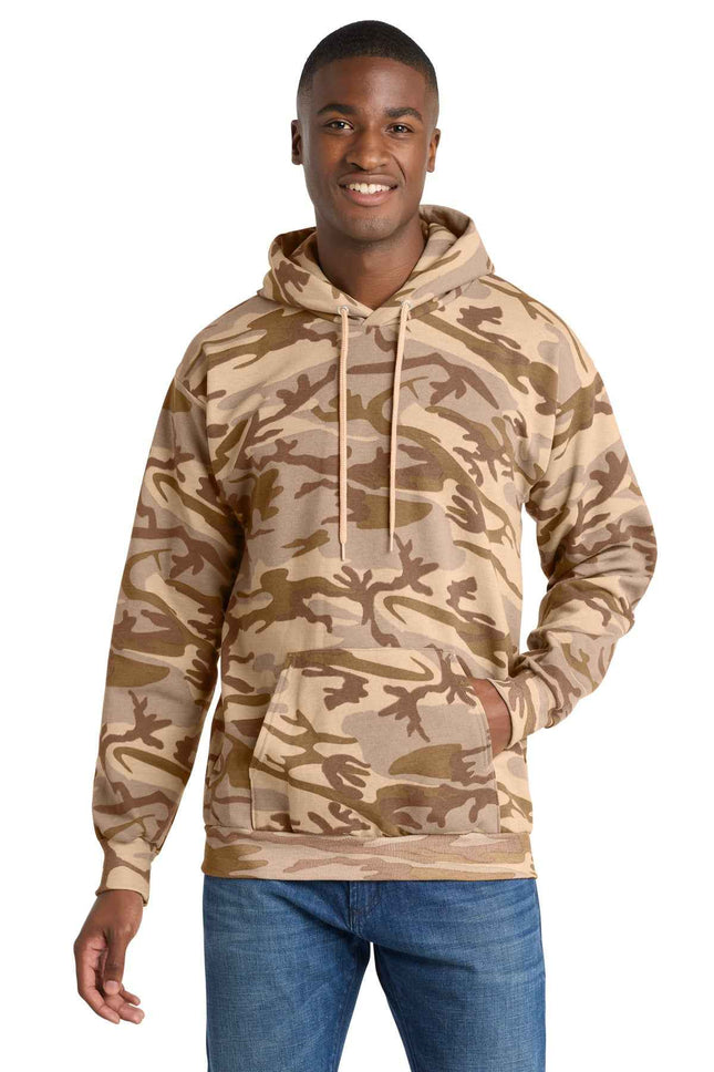 Port & Co Core Fleece Camo Pullover Hooded Sweatshirt PC78HC