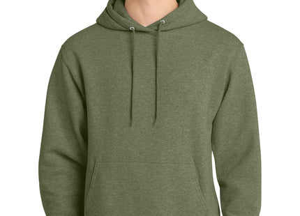 Port & Co Core Fleece Pullover Hooded Sweatshirt PC78H Olive Drab Green Heather
