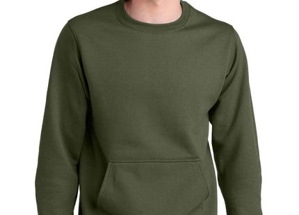 Port & Co Core Fleece Crewneck Pocket Sweatshirt PC78PKT