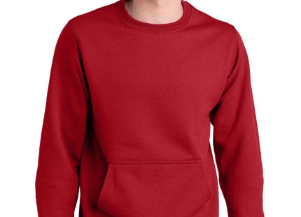 Port & Co Core Fleece Crewneck Pocket Sweatshirt PC78PKT
