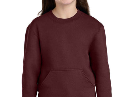 Port & Co Youth Core Fleece Crewneck Pocket Sweatshirt PC78YPKT
