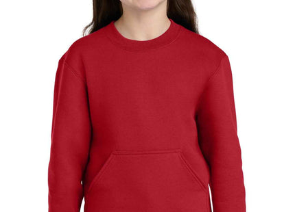 Port & Co Youth Core Fleece Crewneck Pocket Sweatshirt PC78YPKT