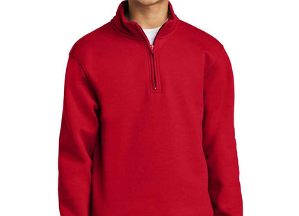 Port & Co Youth Core Fleece 1/4Zip Pullover Sweatshirt PC78YQ