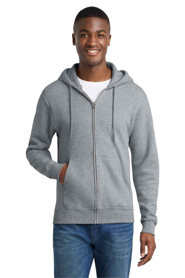 Port & Co Core Fleece FullZip Hooded Sweatshirt PC78ZH