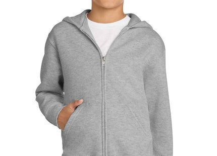 Port & Co Youth Core Fleece FullZip Hooded Sweatshirt PC90YZH