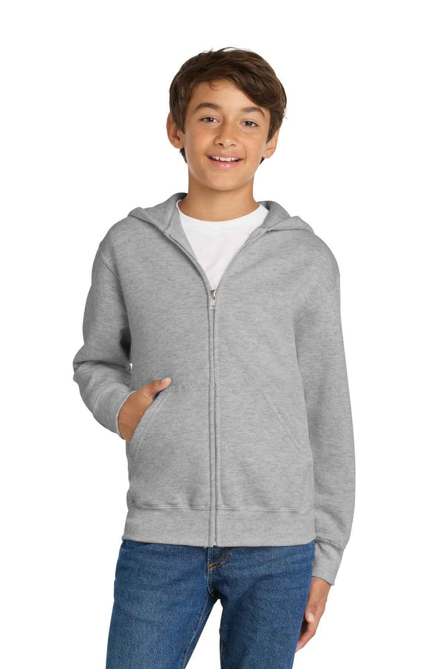 Port & Co Youth Core Fleece FullZip Hooded Sweatshirt PC90YZH
