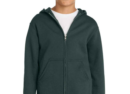 Port & Co Youth Core Fleece FullZip Hooded Sweatshirt PC90YZH