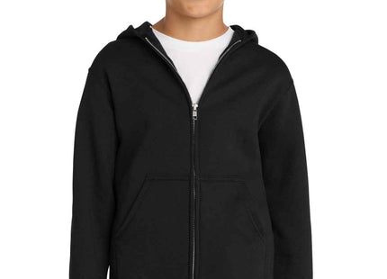 Port & Co Youth Core Fleece FullZip Hooded Sweatshirt PC90YZH