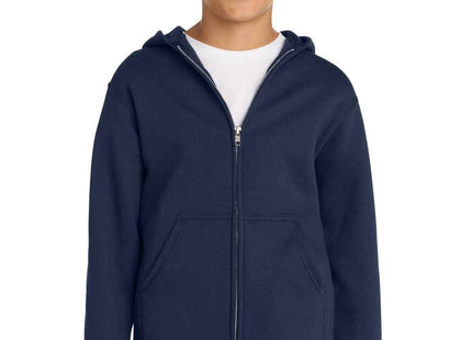 Port & Co Youth Core Fleece FullZip Hooded Sweatshirt PC90YZH