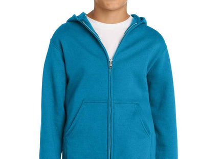 Port & Co Youth Core Fleece FullZip Hooded Sweatshirt PC90YZH