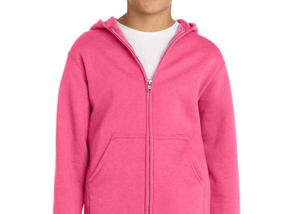 Port & Co Youth Core Fleece FullZip Hooded Sweatshirt PC90YZH