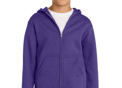 Port & Co Youth Core Fleece FullZip Hooded Sweatshirt PC90YZH