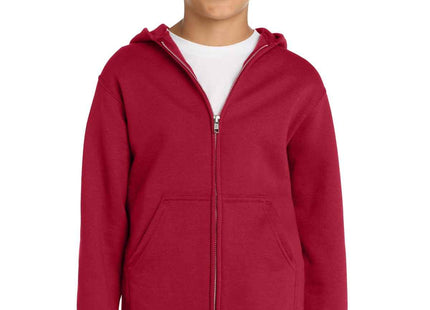 Port & Co Youth Core Fleece FullZip Hooded Sweatshirt PC90YZH