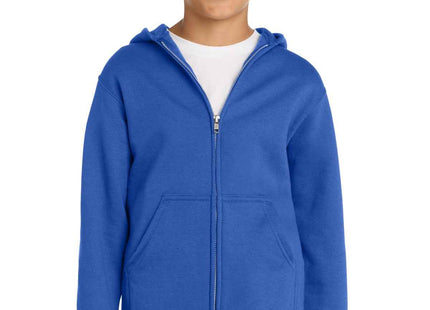 Port & Co Youth Core Fleece FullZip Hooded Sweatshirt PC90YZH