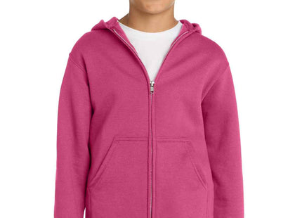 Port & Co Youth Core Fleece FullZip Hooded Sweatshirt PC90YZH
