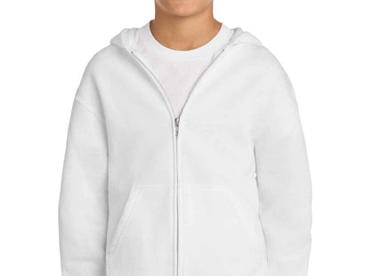 Port & Co Youth Core Fleece FullZip Hooded Sweatshirt PC90YZH