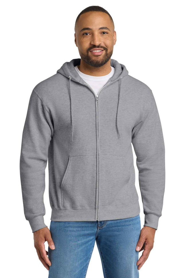Port & Co Essential Fleece FullZip Hooded Sweatshirt PC90ZH