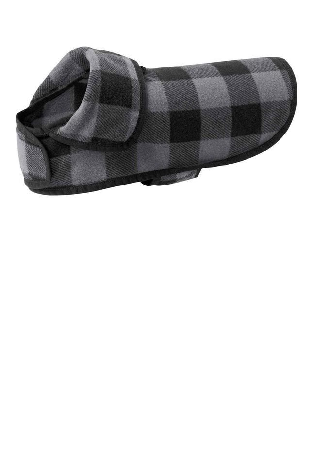 Port Authority Pet Fleece Jacket PE100 Grey Black Buffalo Check