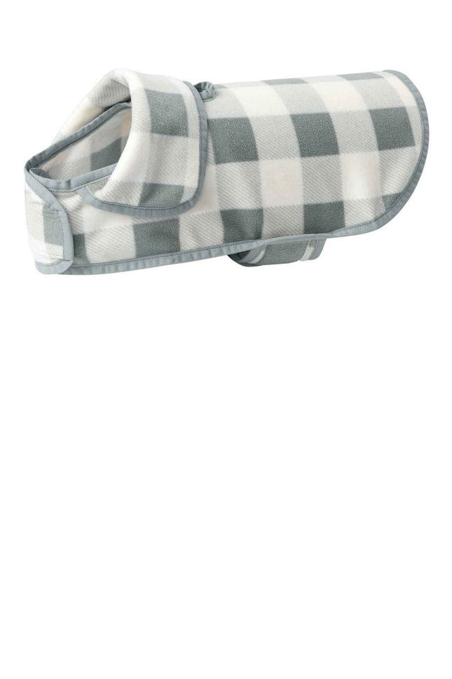 Port Authority Pet Fleece Jacket PE100 Marshmallow Monument Grey Buffalo Check