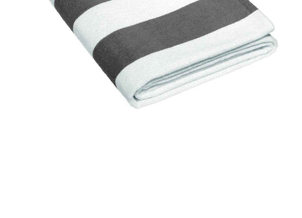Port Authority Value Cabana Stripe Beach Towel PT45 Graphite OSFA