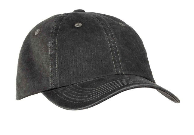 Port Authority GarmentWashed Cap PWU Black OSFA