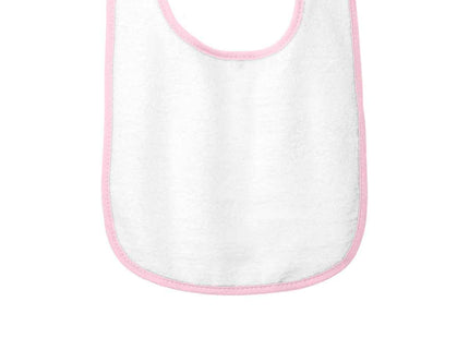 Rabbit Skins Infant Contrast Trim Terry Bib RS1003 Pink OSFA