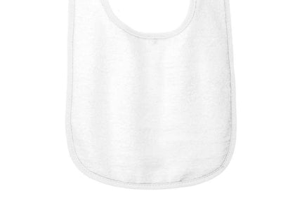 Rabbit Skins Infant Contrast Trim Terry Bib RS1003 White OSFA