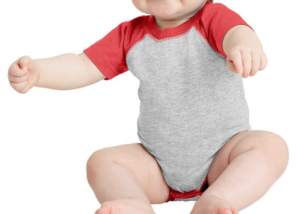 Rabbit Skins Infant Baseball Fine Jersey Bodysuit RS4430 Vintage Heather Vintage Red