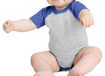 Rabbit Skins Infant Baseball Fine Jersey Bodysuit RS4430 Vintage Heather Vintage Royal