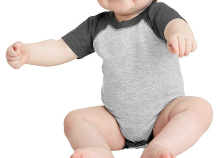 Rabbit Skins Infant Baseball Fine Jersey Bodysuit RS4430 Vintage Heather Vintage Smoke