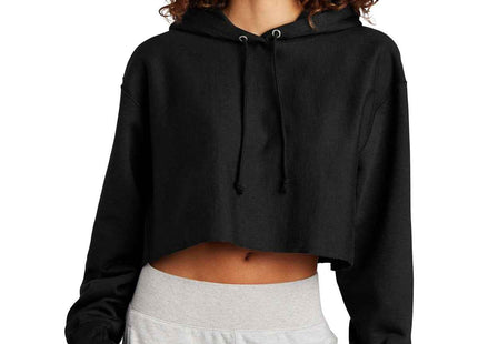 Champion Women's Reverse Weave Cropped CutOff Hooded Sweatshirt RW01W