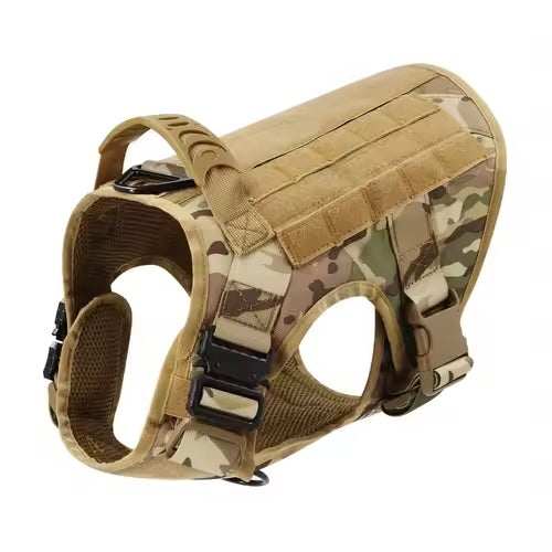 Premium Tactical Dog Harness with Collar & MOLLE Pouches