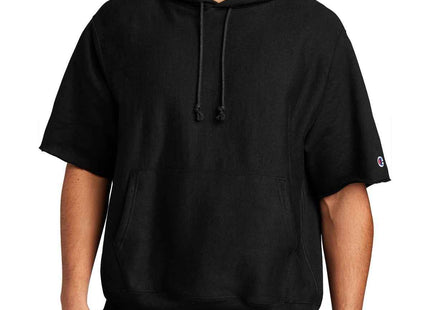 Champion Reverse Weave Short Sleeve Hooded Sweatshirt S101SS Black
