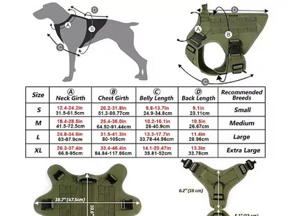 Premium Tactical Dog Harness with Collar & MOLLE Pouches