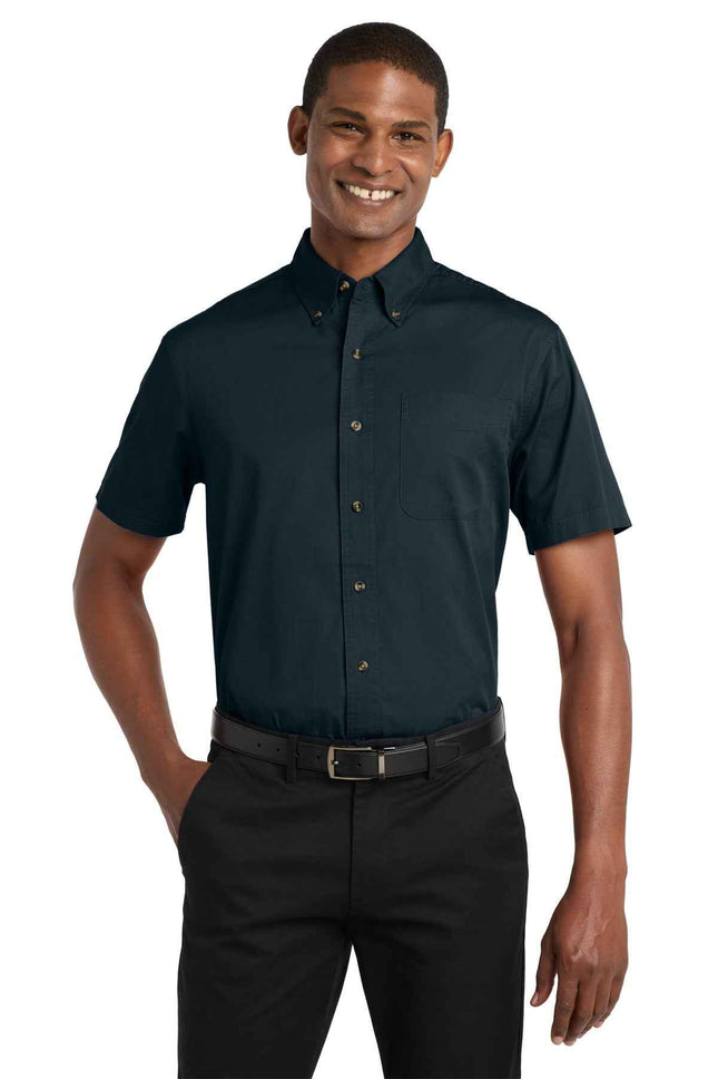 Port Authority Short Sleeve Twill Shirt S500T Classic Navy