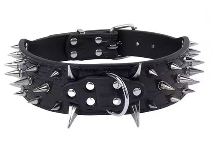 Adjustable PU Leather Spiked Dog Collar