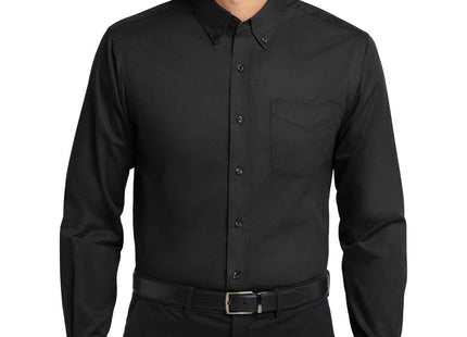 Port Authority Extended Size Long Sleeve Easy Care Shirt S608ES Black Light Stone