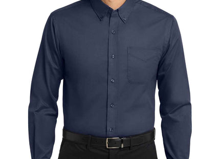 Port Authority Extended Size Long Sleeve Easy Care Shirt S608ES Navy Light Stone