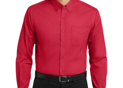 Port Authority Extended Size Long Sleeve Easy Care Shirt S608ES Red Light Stone